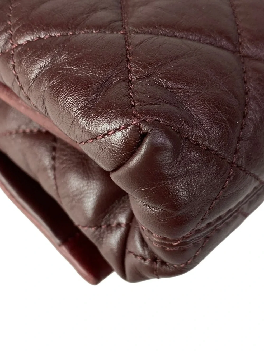 Authentic CHANEL Soft elegance quilted burgundy calf skin 2way bag